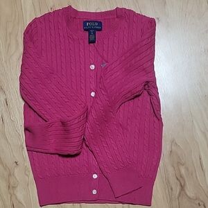 Polo by Ralph Lauren Women's Fuchsia Cable Knit Cardigan